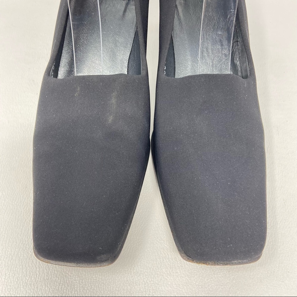 Stuart Weitzman Pumps Black Fabric, Block Heel, W… - image 6